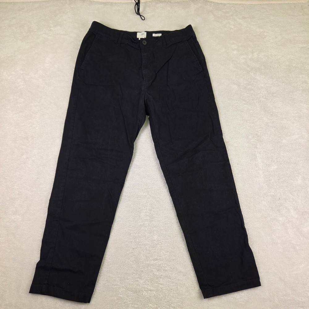 HM LOGG Mens Slim Fit Cropped Chino Pants Black Size 34 08617101